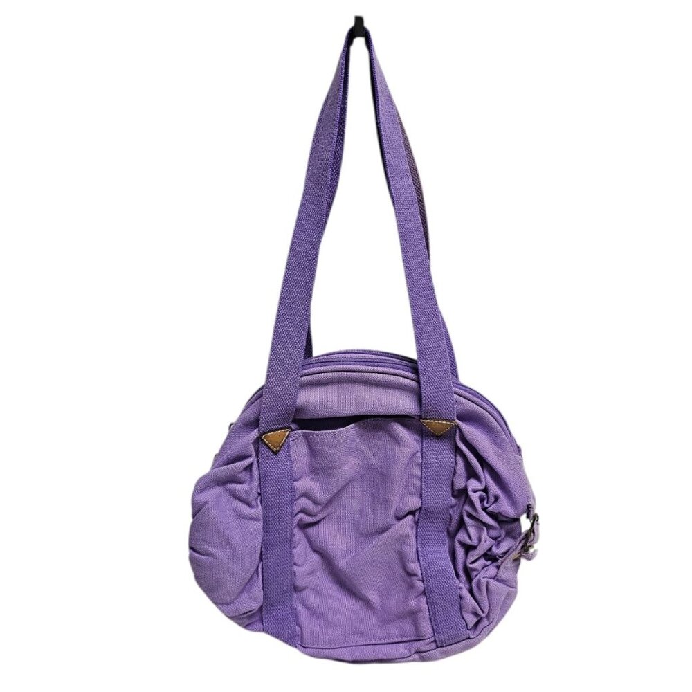 80s purple canvas small duffle-style bag